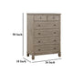 Cely Tall Dresser Chest | Gray Oak Wood | 6 Drawers Nickel Tone Knobs BM335843