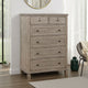 Cely Tall Dresser Chest | Gray Oak Wood | 6 Drawers Nickel Tone Knobs