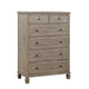 Cely Tall Dresser Chest | Gray Oak Wood | 6 Drawers Nickel Tone Knobs