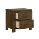 Suli Nightstand | 2 Drawers Metal Handles | Brown Mindy Veneer | 26’’ BM335844