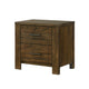 Suli Nightstand | 2 Drawers Metal Handles | Brown Mindy Veneer | 26’’ BM335844
