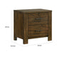 Suli Nightstand | 2 Drawers Metal Handles | Brown Mindy Veneer | 26’’ BM335844