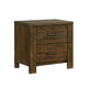 Suli Nightstand | 2 Drawers Metal Handles | Brown Mindy Veneer | 26"