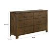 Suli 59’’ Wide Dresser | 6 Drawers Metal Handles | Brown Mindy Veneer BM335845