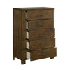 Suli Tall Dresser Chest | 5 Drawers Metal Handles | Brown Mindy Veneer BM335846