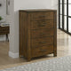 Suli Tall Dresser Chest | 5 Drawers Metal Handles | Brown Mindy Veneer
