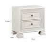 Rotu Nightstand | 2 Drawers Rope Molding | White Ash Veneer | 28’’ BM335847