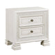 Rotu Nightstand | 2 Drawers Rope Molding | White Ash Veneer | 28"