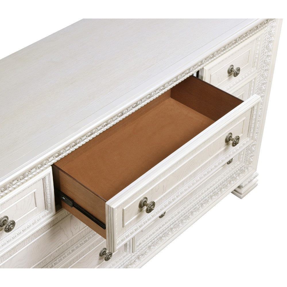 Rotu 68’’ Wide Dresser | 7 Drawers Rope Molding | White Ash Veneer BM335848