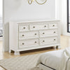 Rotu 68" Wide Dresser | 7 Drawers Rope Molding | White Ash Veneer