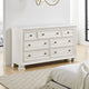 Rotu 68" Wide Dresser | 7 Drawers Rope Molding | White Ash Veneer