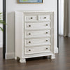 Rotu Tall Dresser Chest | 5 Drawers Rope Molding | White Ash Veneer