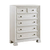 Rotu Tall Dresser Chest | 5 Drawers Rope Molding | White Ash Veneer