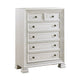 Rotu Tall Dresser Chest | 5 Drawers Rope Molding | White Ash Veneer