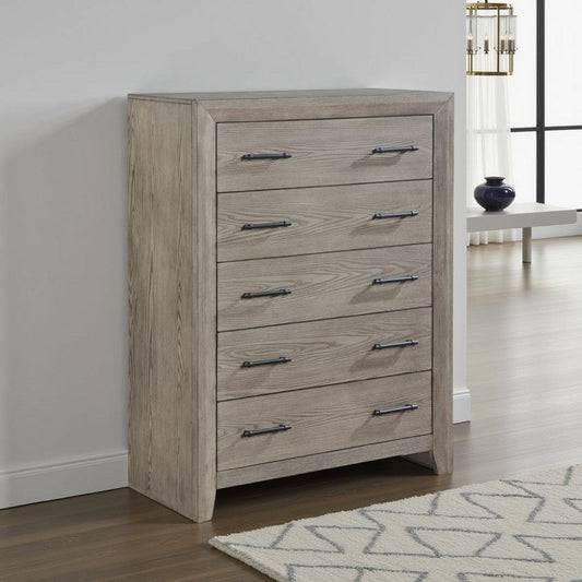 Laso 61" Wide Dresser | 6 Drawers w Metal Handles | Gray Acacia Wood