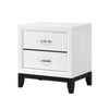 Ameya Nightstand | 2 Drawers w Chrome Handles | White and Black | 25’’ BM335853