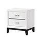 Ameya Nightstand | 2 Drawers w Chrome Handles | White and Black | 25’’ BM335853