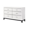Ameya 58 Inch Wide Dresser | 6 Drawer w Chrome Handles | White n Black BM335854