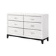 Ameya 58 Inch Wide Dresser | 6 Drawer w Chrome Handles | White n Black BM335854