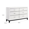 Ameya 58 Inch Wide Dresser | 6 Drawer w Chrome Handles | White n Black BM335854