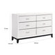 Ameya 58 Inch Wide Dresser | 6 Drawer w Chrome Handles | White n Black BM335854
