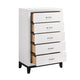 Ameya Tall Dresser Chest | 5 Drawers Chrome Handles | White and Black BM335855