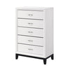 Ameya Tall Dresser Chest | 5 Drawers Chrome Handles | White and Black BM335855