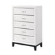 Ameya Tall Dresser Chest | 5 Drawers Chrome Handles | White and Black BM335855