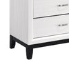 Ameya Tall Dresser Chest | 5 Drawers Chrome Handles | White and Black BM335855