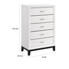Ameya Tall Dresser Chest | 5 Drawers Chrome Handles | White and Black BM335855
