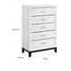 Ameya Tall Dresser Chest | 5 Drawers Chrome Handles | White and Black BM335855
