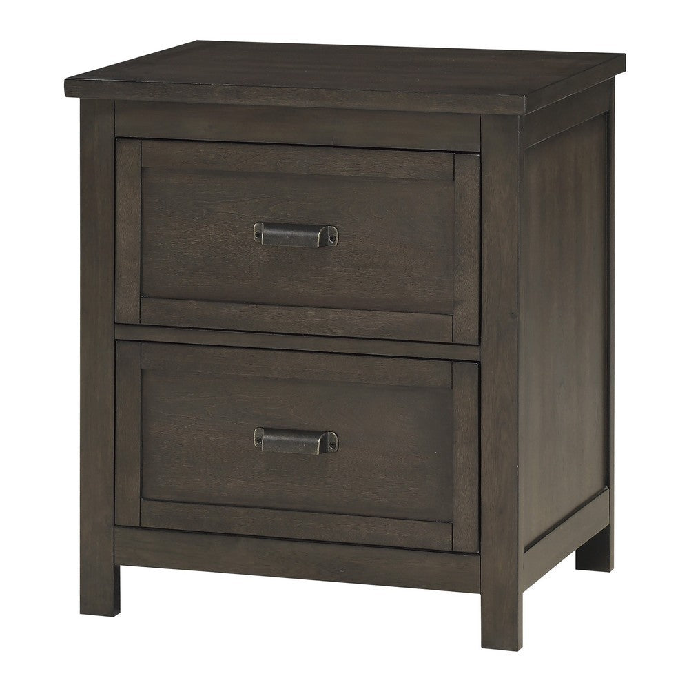 Bron Nightstand | 2 Drawers | Dark Cherry Brown Birch Veneer | 28’’ BM335856