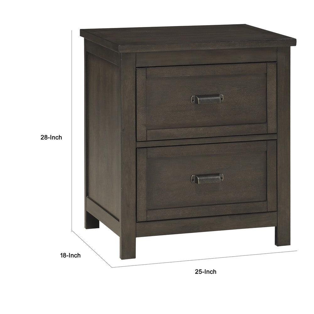 Bron Nightstand | 2 Drawers | Dark Cherry Brown Birch Veneer | 28’’ BM335856