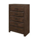 Rawn Tall Dresser Chest | 5 Drawers Metal Handles | Brown Okume Veneer BM335858
