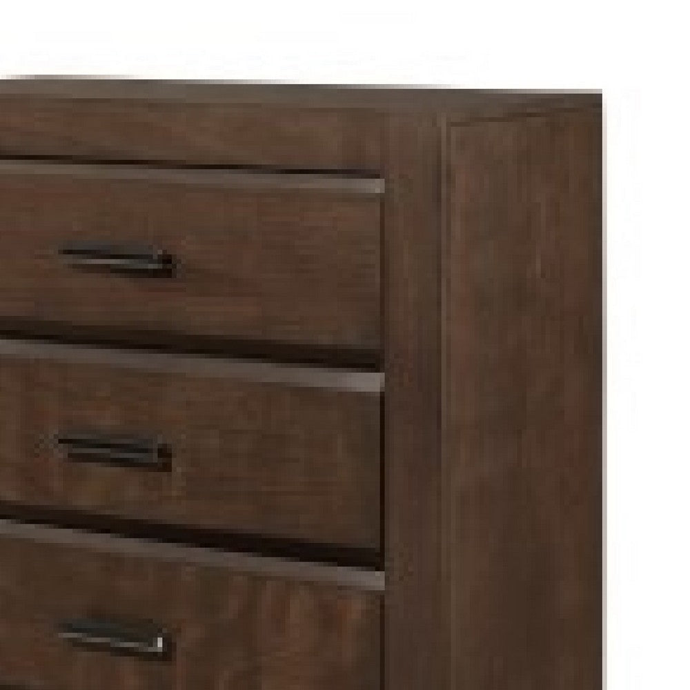 Rawn Tall Dresser Chest | 5 Drawers Metal Handles | Brown Okume Veneer BM335858