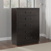 Tey Tall Dresser Chest | 5 Drawers w Metal Handles | Gray Ash Veneer