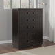 Tey Tall Dresser Chest | 5 Drawers w Metal Handles | Gray Ash Veneer