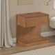 C Shaped End Table | 1 Drawer USB Port | 18" | Wire Brush Brown Wood