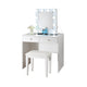 Hudi Makeup Vanity and Stool Set | 10 Light | USB Power Outlet | White