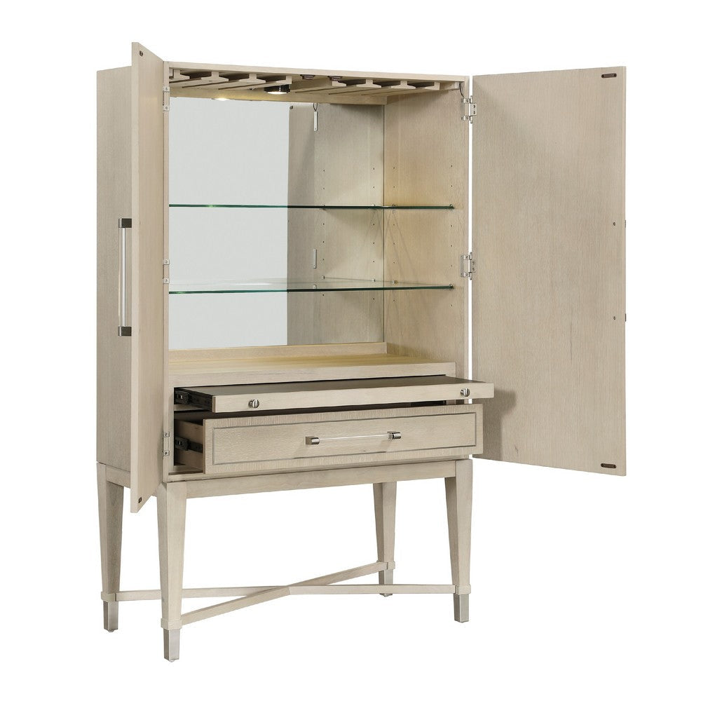 Olto Bar Cabinet | 68’’ | 2 Shelves and Stemware Racks | Brown Veneer BM335865