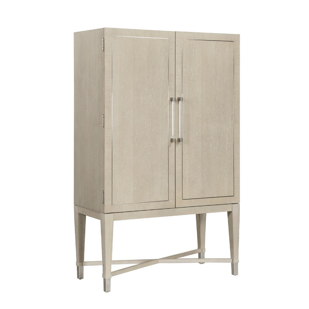 Olto Bar Cabinet | 68" | 2 Shelves and Stemware Racks | Brown Veneer