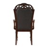 Nami Dining Armchair Set of 2 Traditional Carved Classy Cherry Gray BM335867