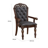 Nami Dining Armchair Set of 2 Traditional Carved Classy Cherry Gray BM335867