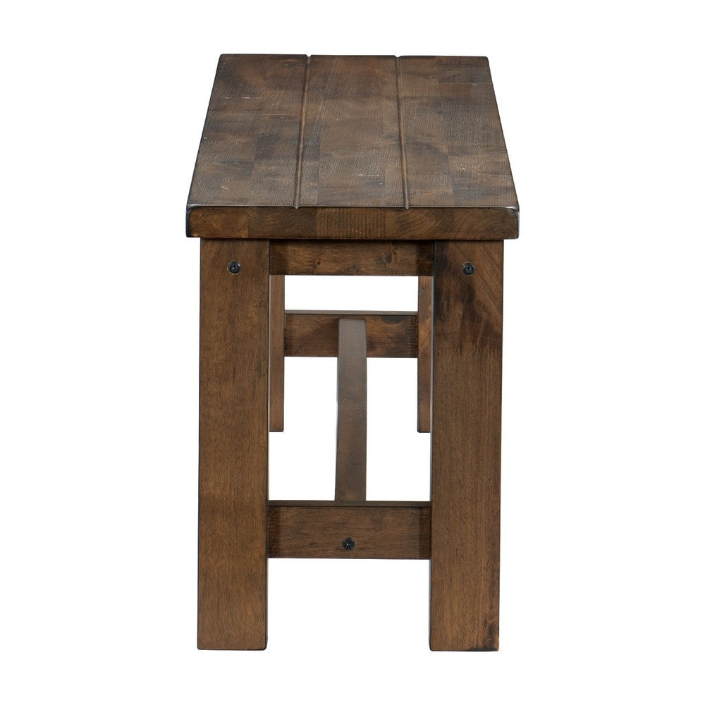 Rick Dining Bench | 52’’ Transitional Natural Brown Rubberwood BM335869