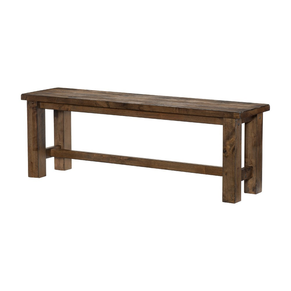 Rick Dining Bench | 52’’ Transitional Natural Brown Rubberwood BM335869