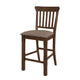 Lsy Counter Stool Chair Set of 2 | Brown Wood | Fabric Upholstered BM335873