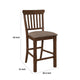 Lsy Counter Stool Chair Set of 2 | Brown Wood | Fabric Upholstered BM335873