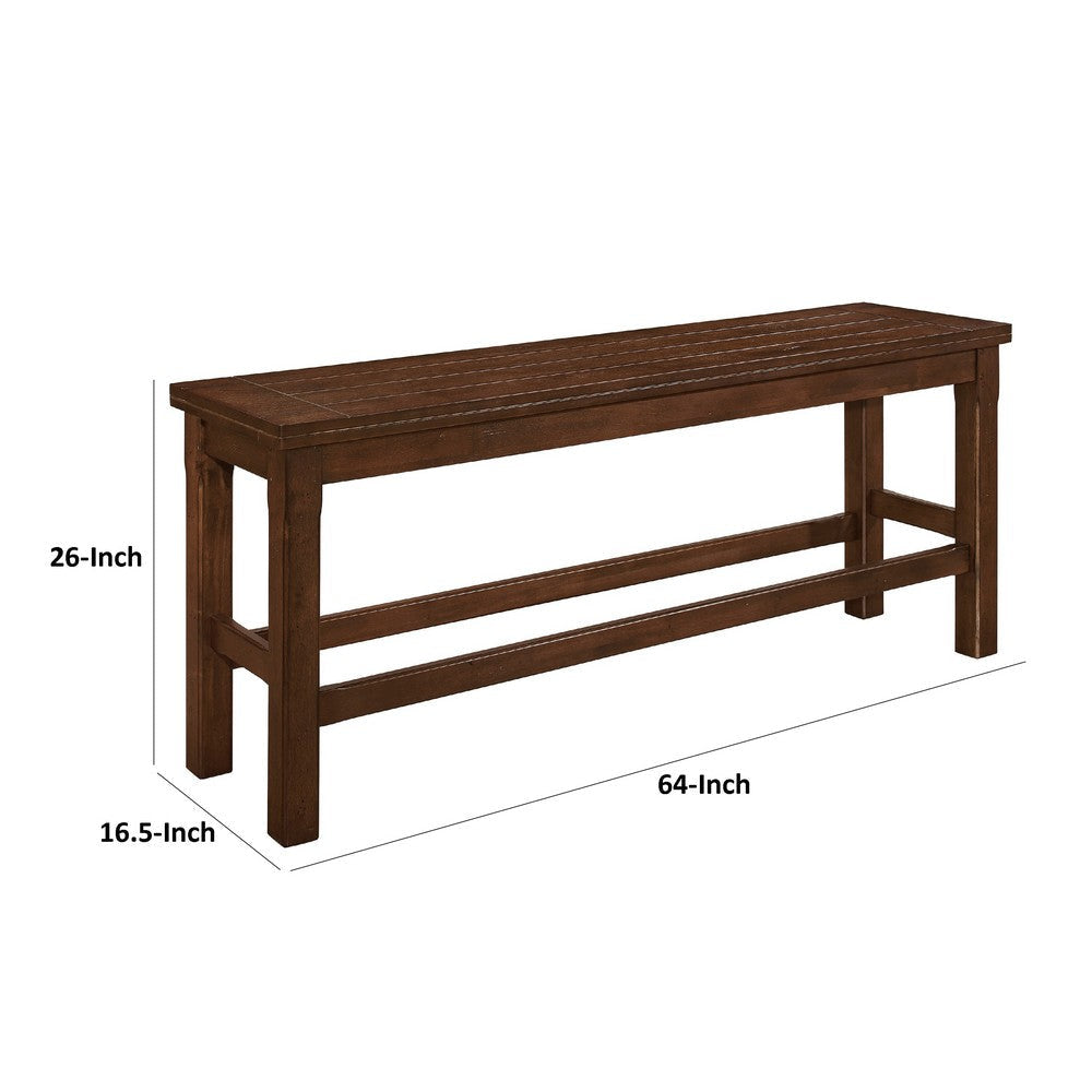 Lsy Counter Height Dining Bench | 64’’ Dark Brown Wood Frame BM335874