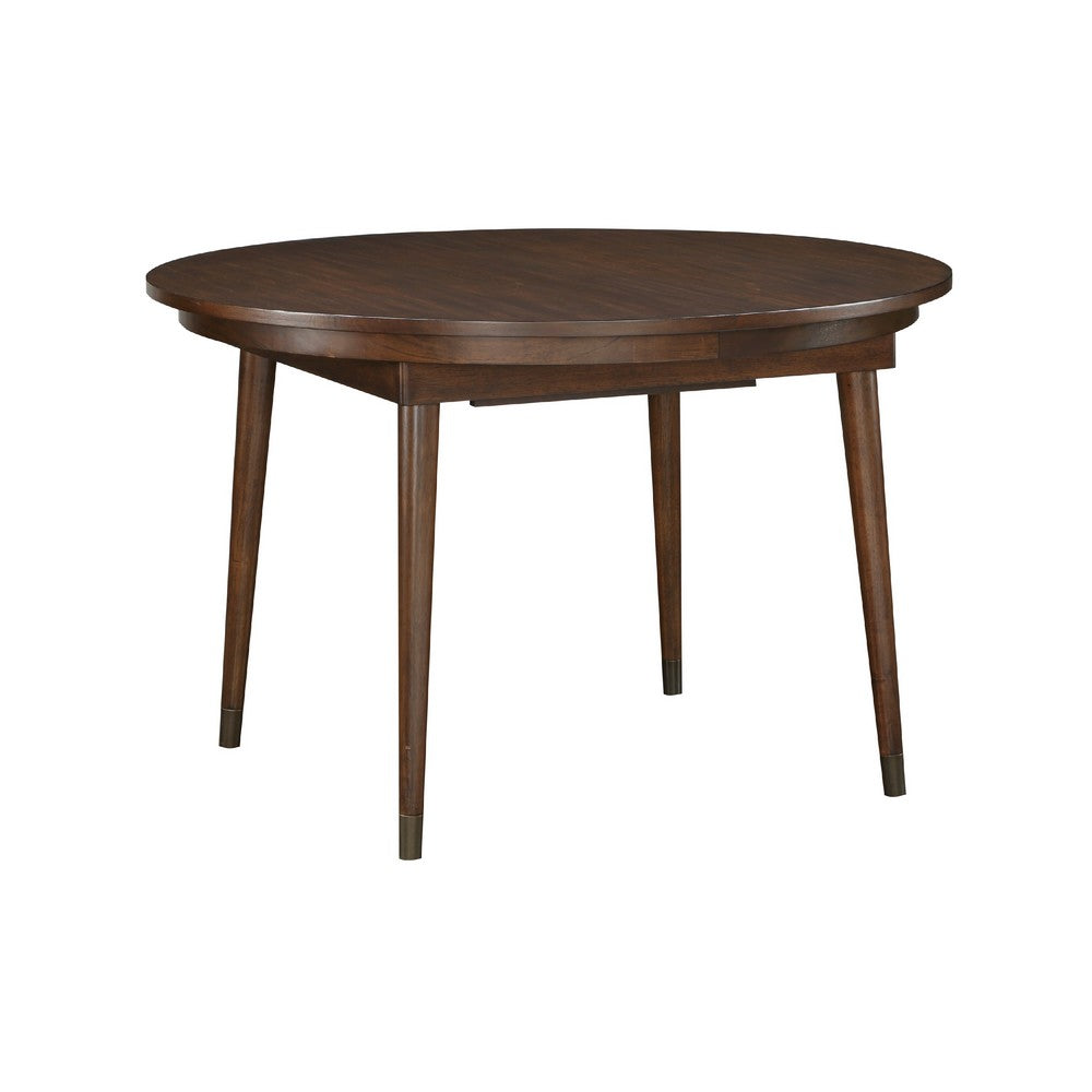 Coly Dining Table with Butterfly Leaf 48-65" Round | Maple Brown