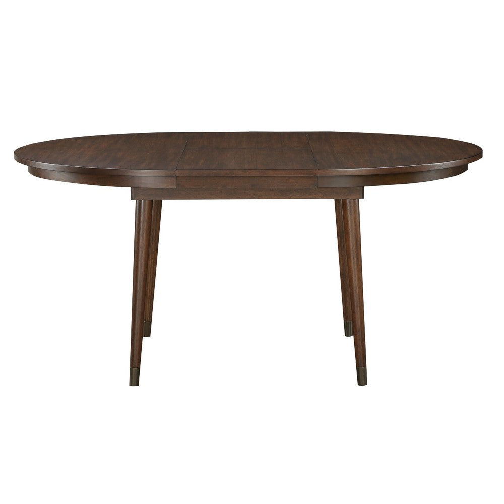 Coly Dining Table with Butterfly Leaf 48-65" Round | Maple Brown